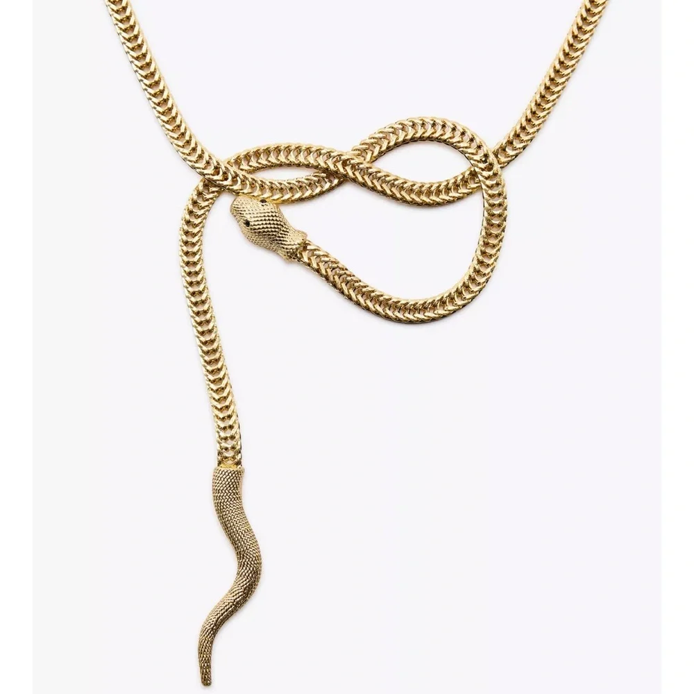 ZARA Size 32 METAL SNAKE BELT NWT - Picture 3 of 8